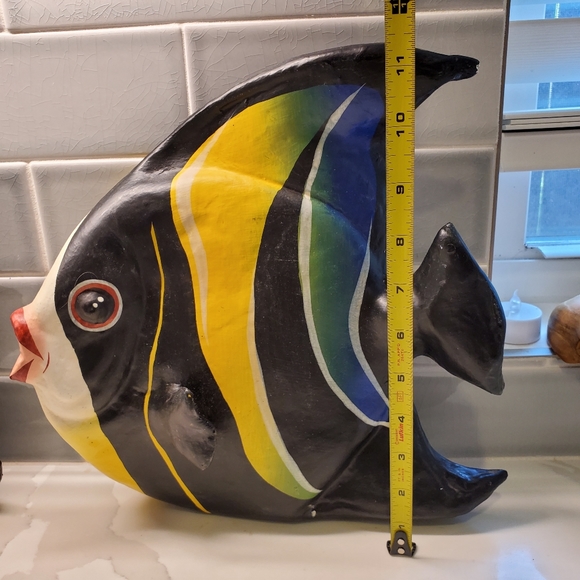 Tropical fish, paper mache, set of 3 - Picture 11 of 17